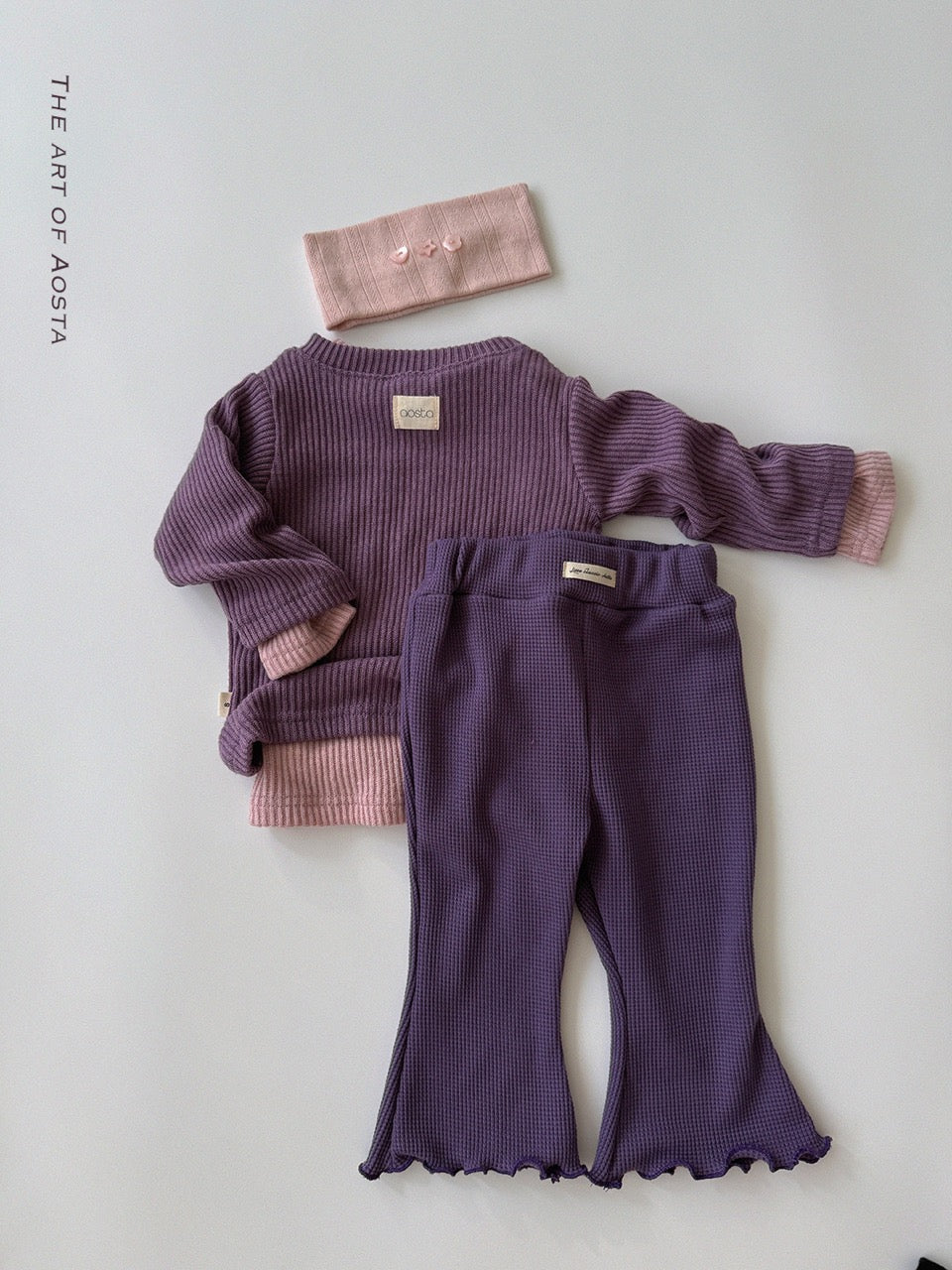韓國童裝 26秋| AO50 Jelly Waffle Pants 褲子 (70-110)