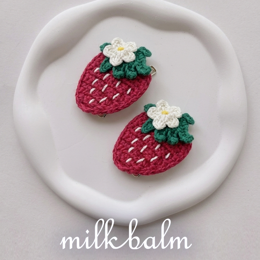 韓國童裝 26夏| MK41 Strawberry Hairpin (Pair)