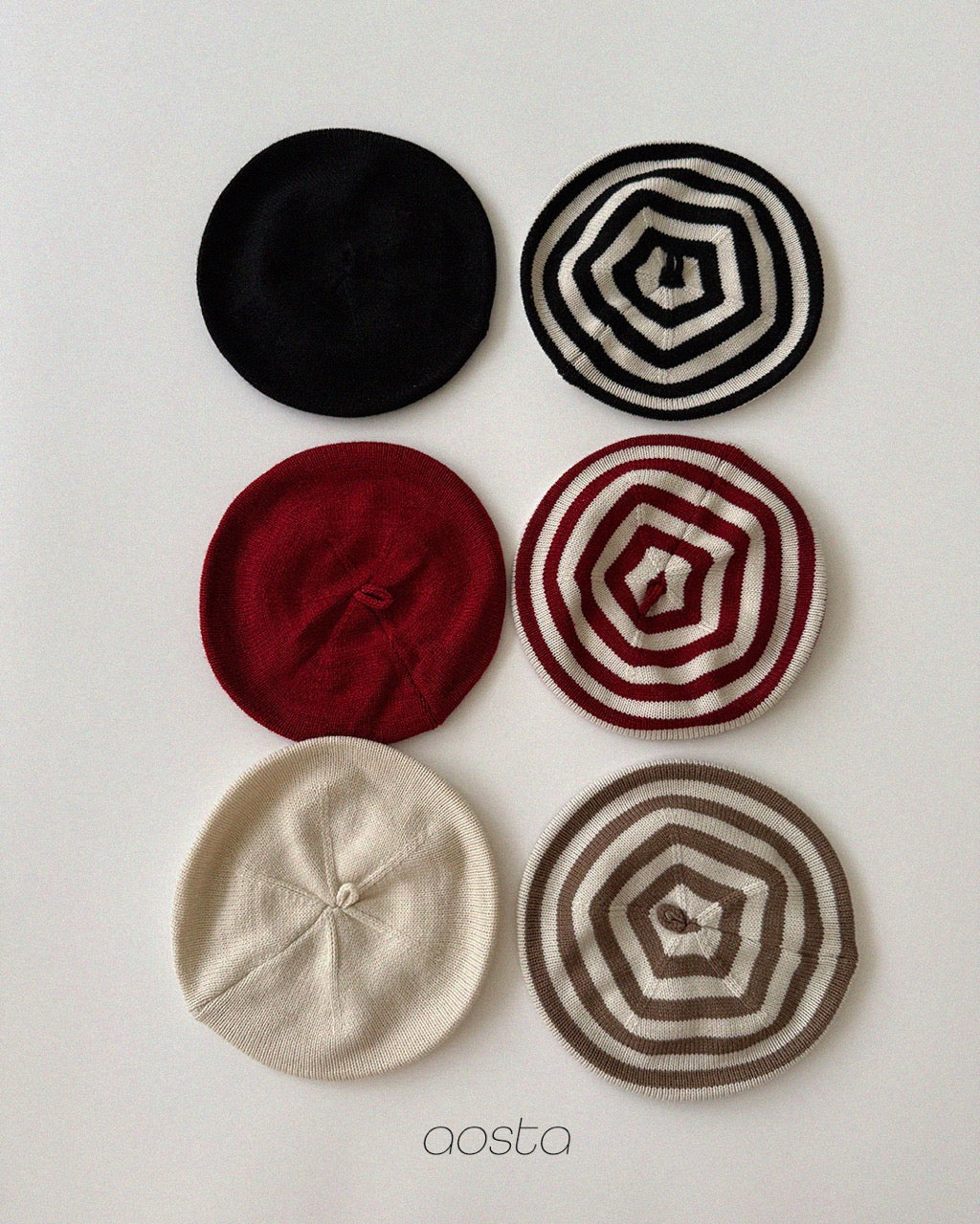 韓國童裝 26秋| AO07 Knit Cookie Beret 帽子 (FREE)