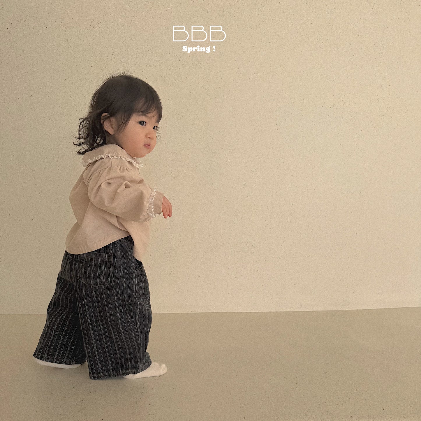 韓國童裝 26春 | BB40 Bebe Double Stripe Jeans (70-110cm)