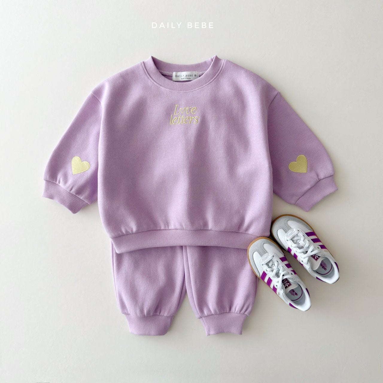 韓國童裝 26春 | DD04 愛心束腳套裝 (75~140cm)