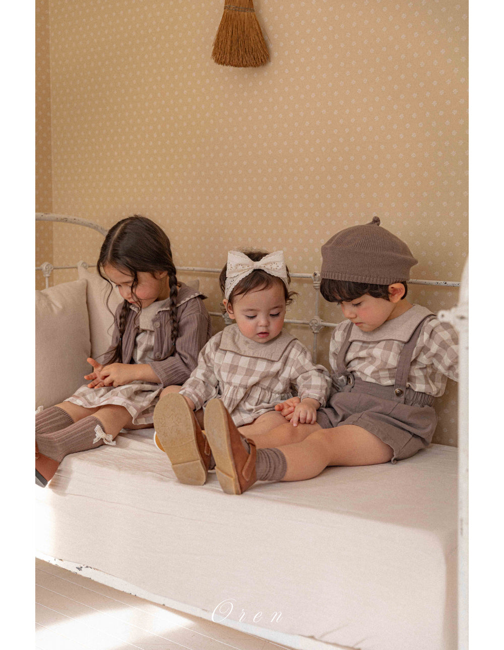 韓國童裝 26春 |  OR94 Checked Top and Bottom (85~120cm)