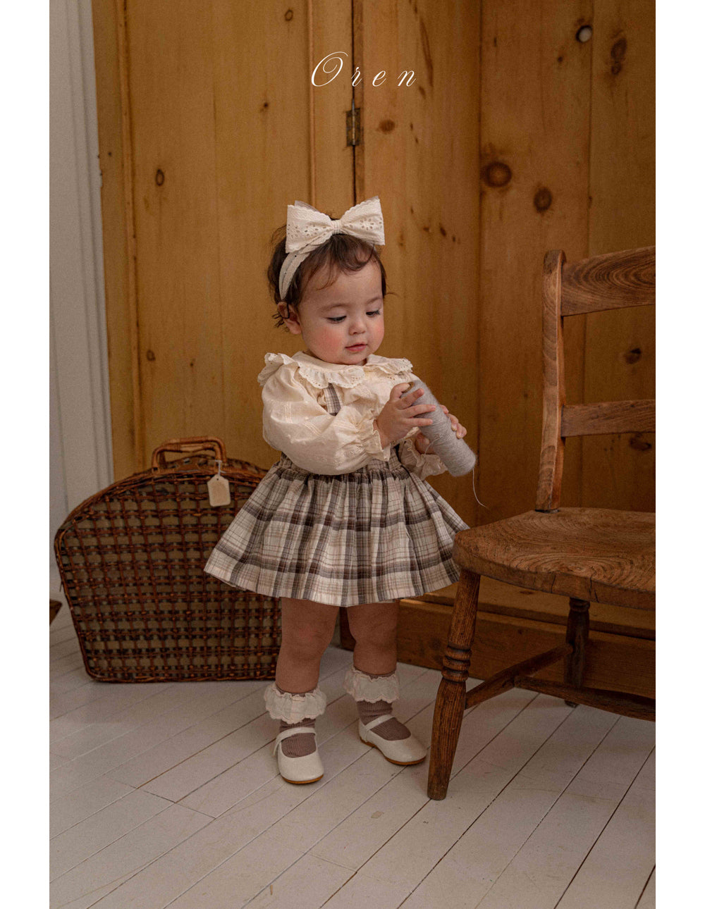 韓國童裝 26春 |  OR74 Check Bloomers Skirt (75~90cm)