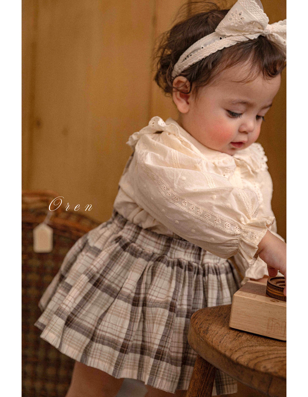 韓國童裝 26春 |  OR74 Check Bloomers Skirt (75~90cm)