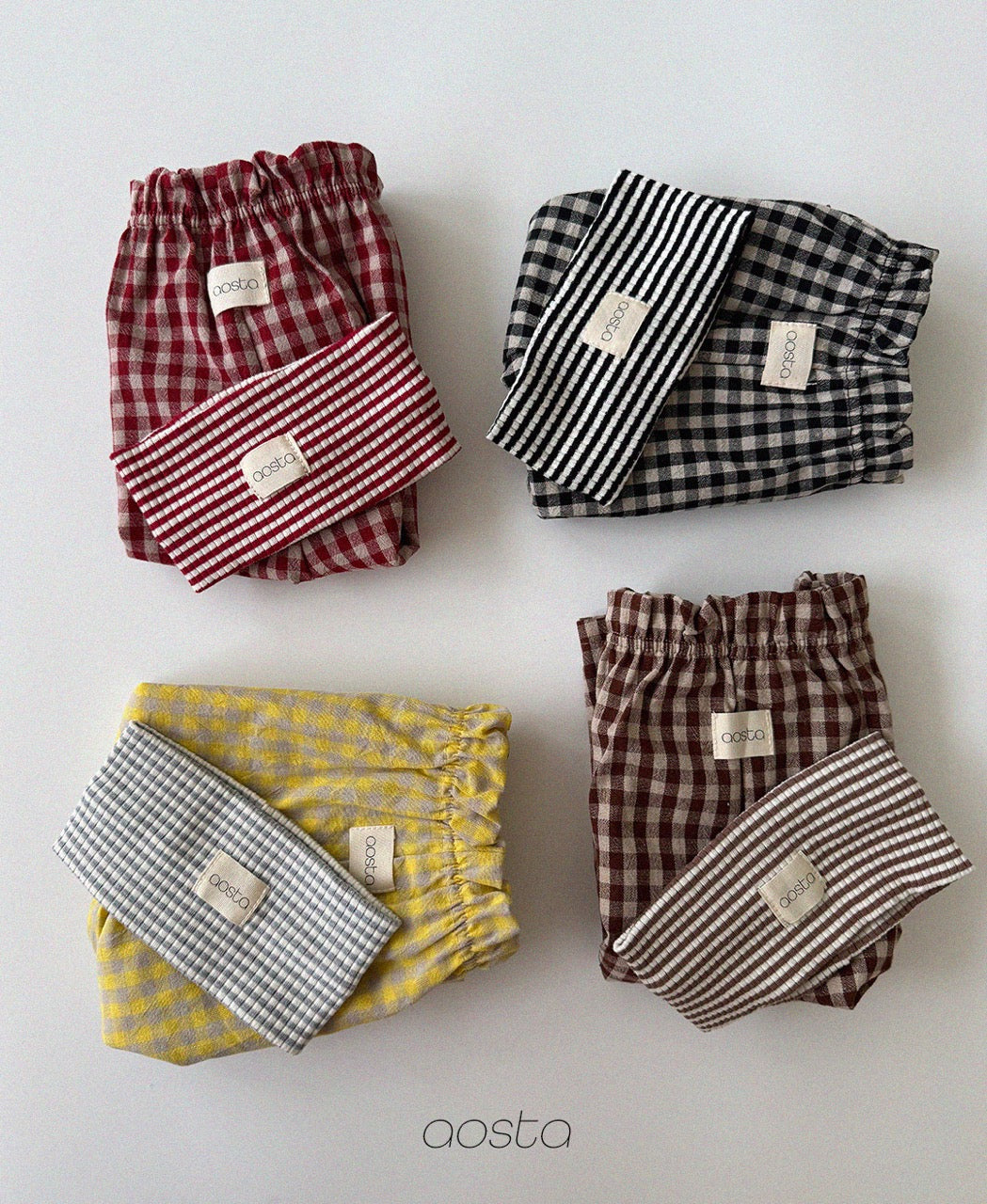 韓國童裝 26秋| AO54 Caramel Check Pants 褲子 (70-110)