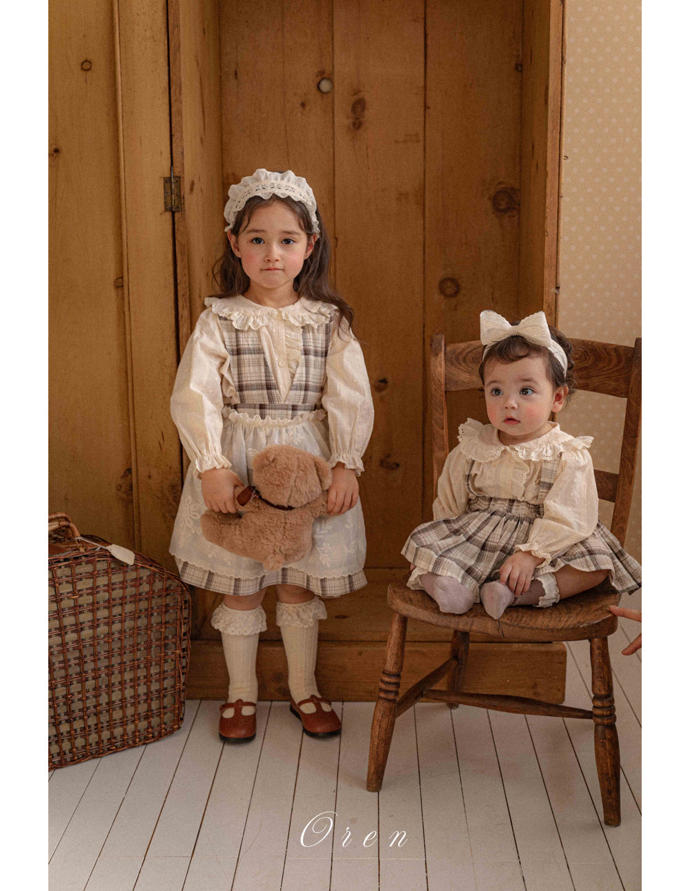 韓國童裝 26春 |  OR76 Check one-piece dress (85~120cm)