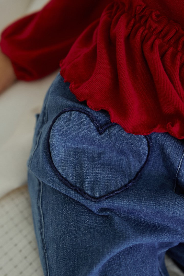 韓國童裝 26秋| MN28 Frill Jeans 牛仔褲 (90-130)