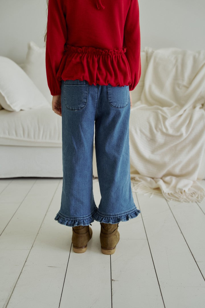 韓國童裝 26秋| MN28 Frill Jeans 牛仔褲 (90-130)