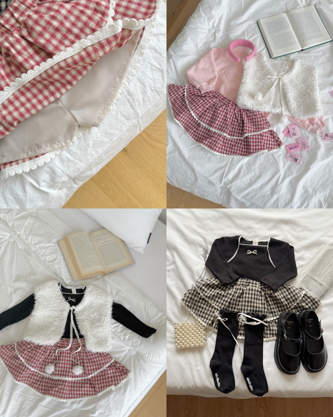 韓國童裝 25秋冬 | NB25422 Check Skirt Pants