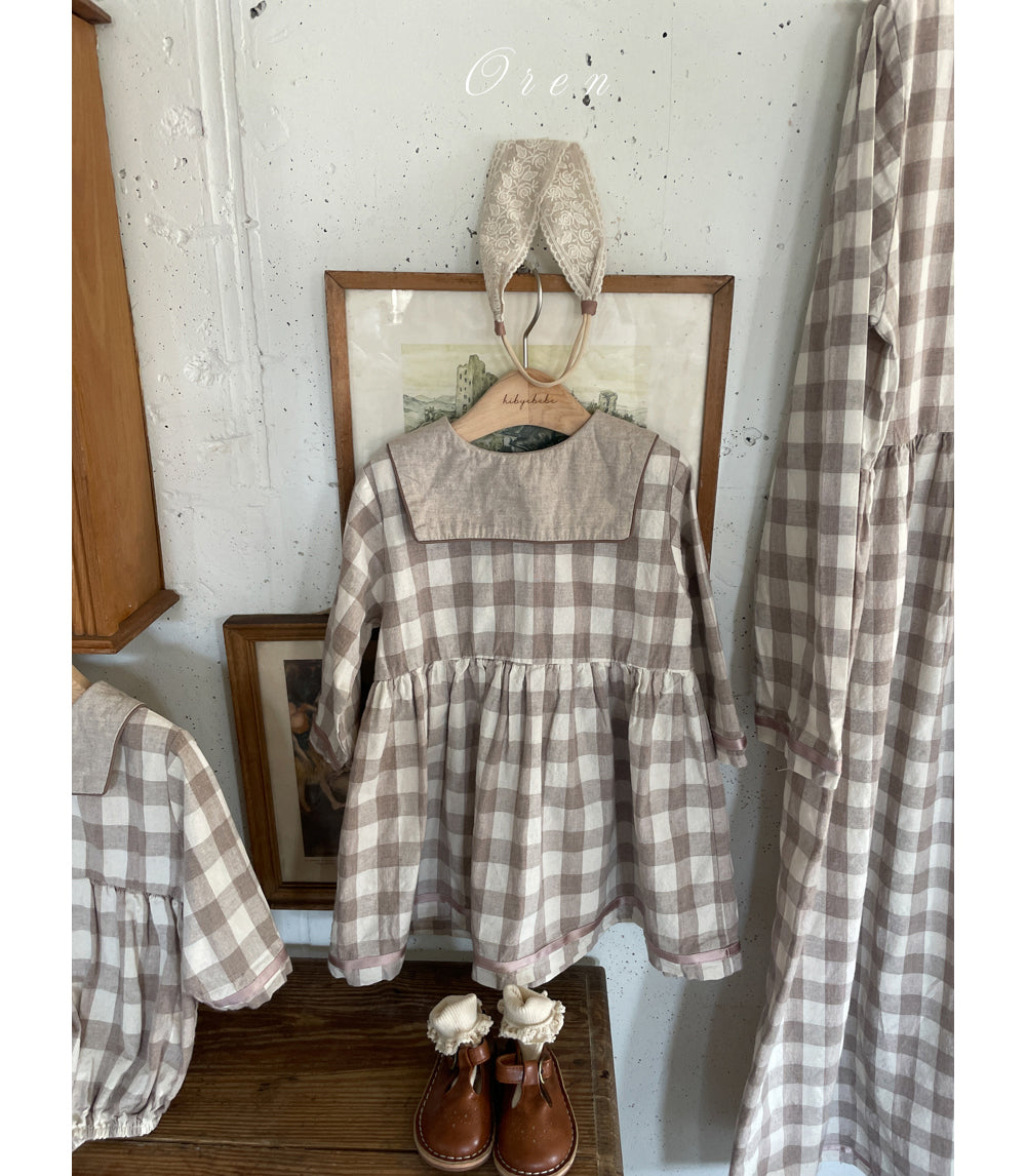 韓國童裝 26春 |  OR93 Checked One-Piece (MOM)