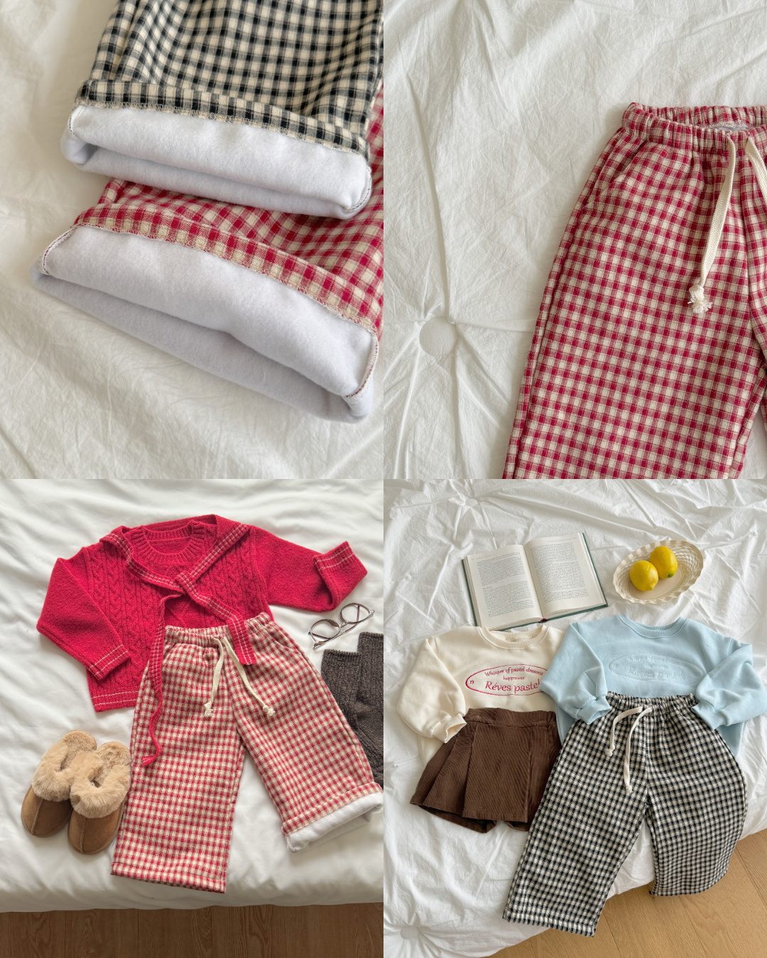 韓國童裝 25秋冬 | NB25423 Check Pants 親子裝 (KIDS)