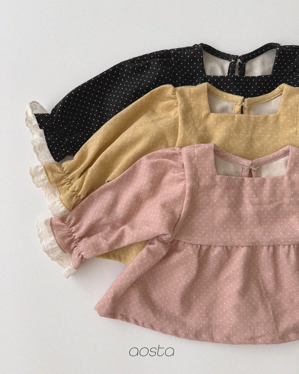 韓國童裝 26秋| AO30 Milk Dot Blouse 襯衫 (70-110)