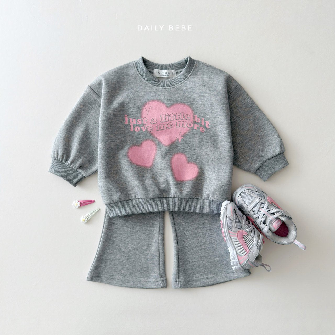 韓國童裝 26春 | DD03 愛心喇叭套裝 (75~140cm)