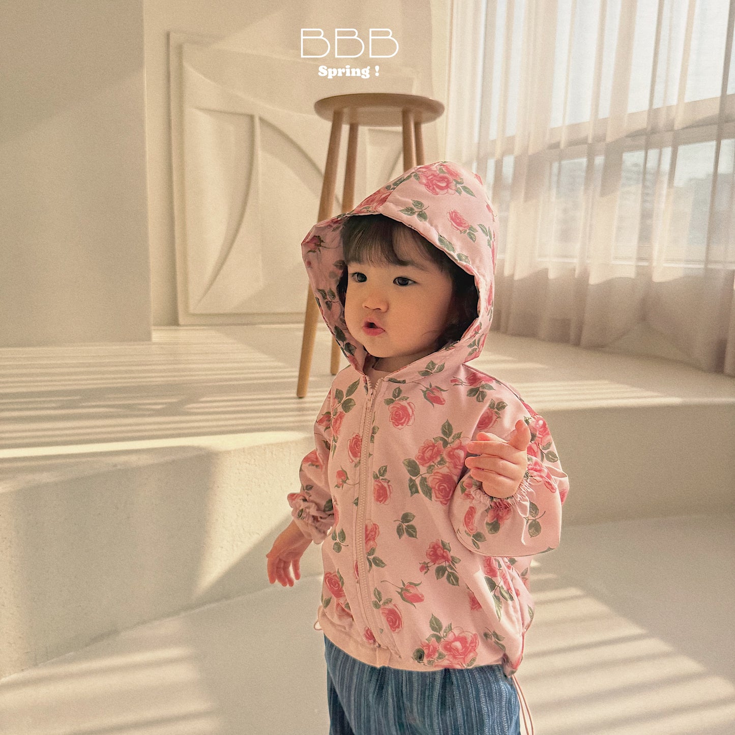 韓國童裝 26春 | BB14 Bebe Hood Flower Jumper (70-100cm)