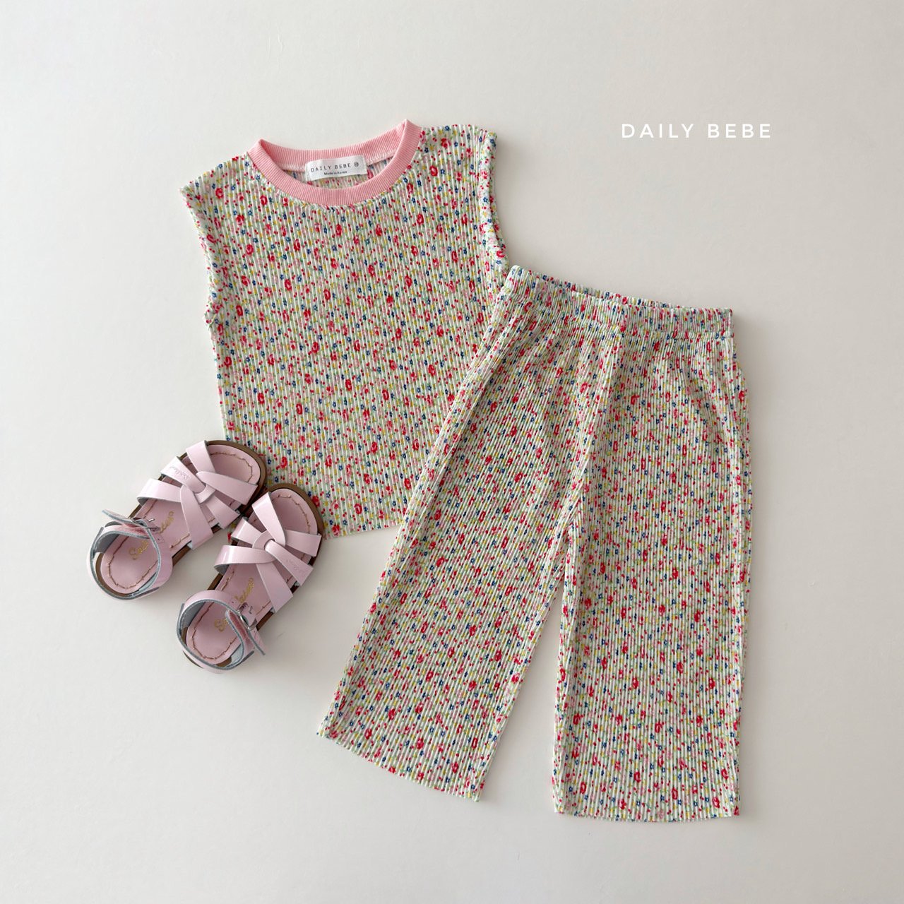 韓國童裝 26夏| DD04 Color Block Pleats Set (75-140cm)