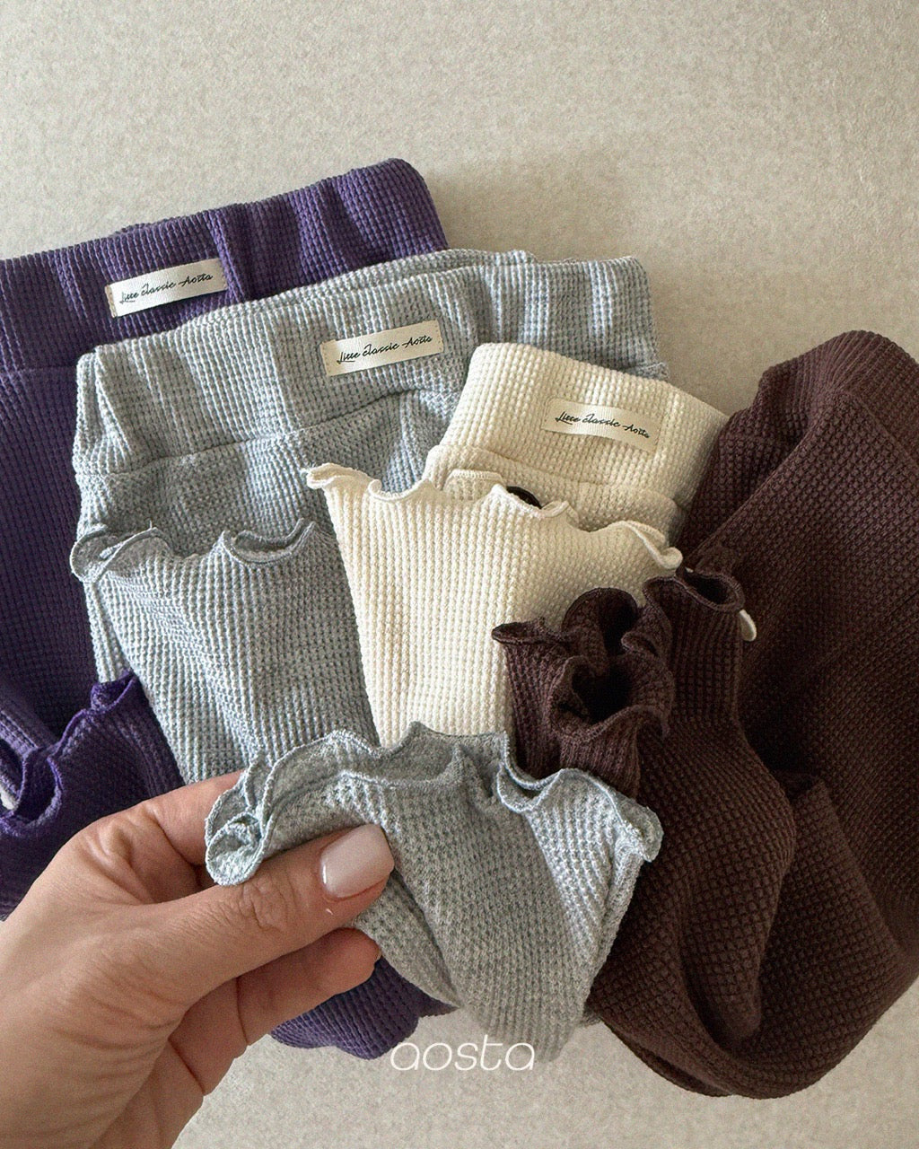 韓國童裝 26秋| AO50 Jelly Waffle Pants 褲子 (70-110)