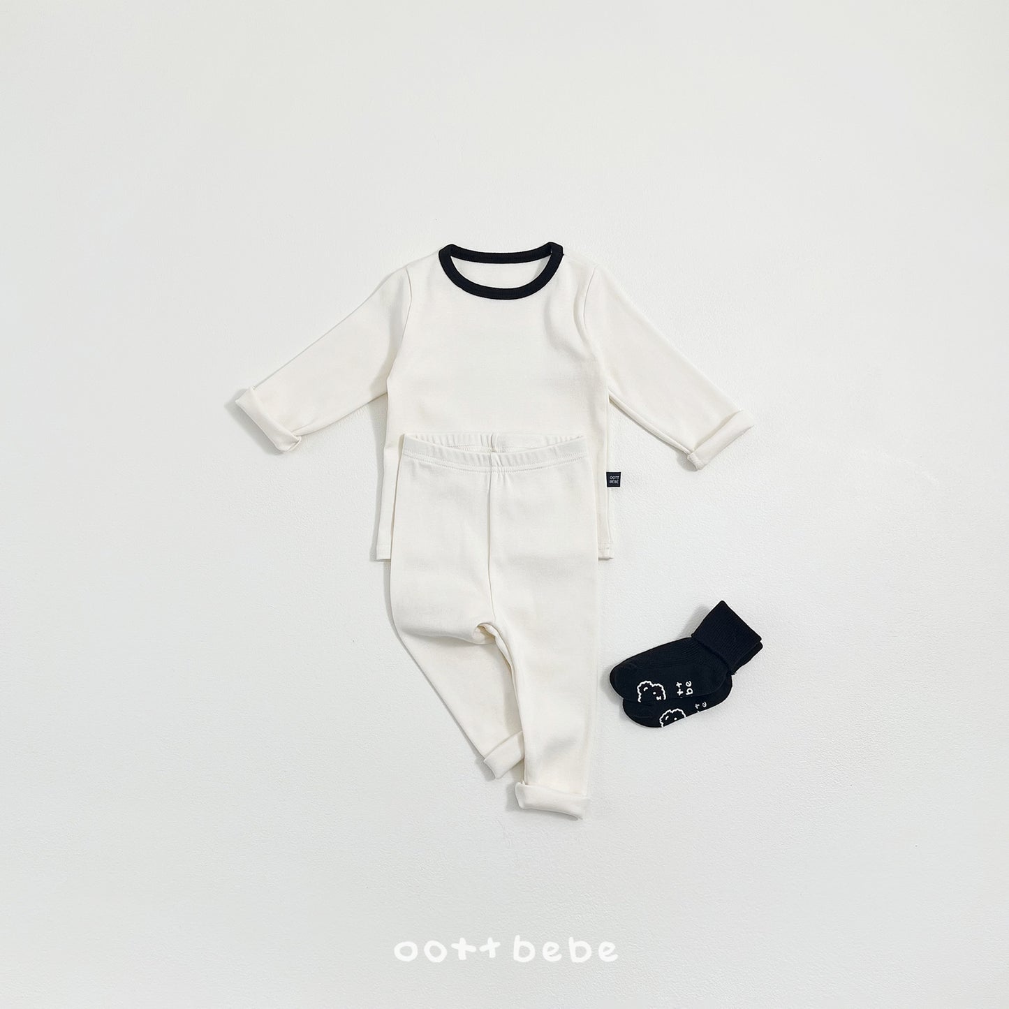 韓國童裝 26SS | OT04 Kids Modal Heart Top and Bottom Set (75-120cm)