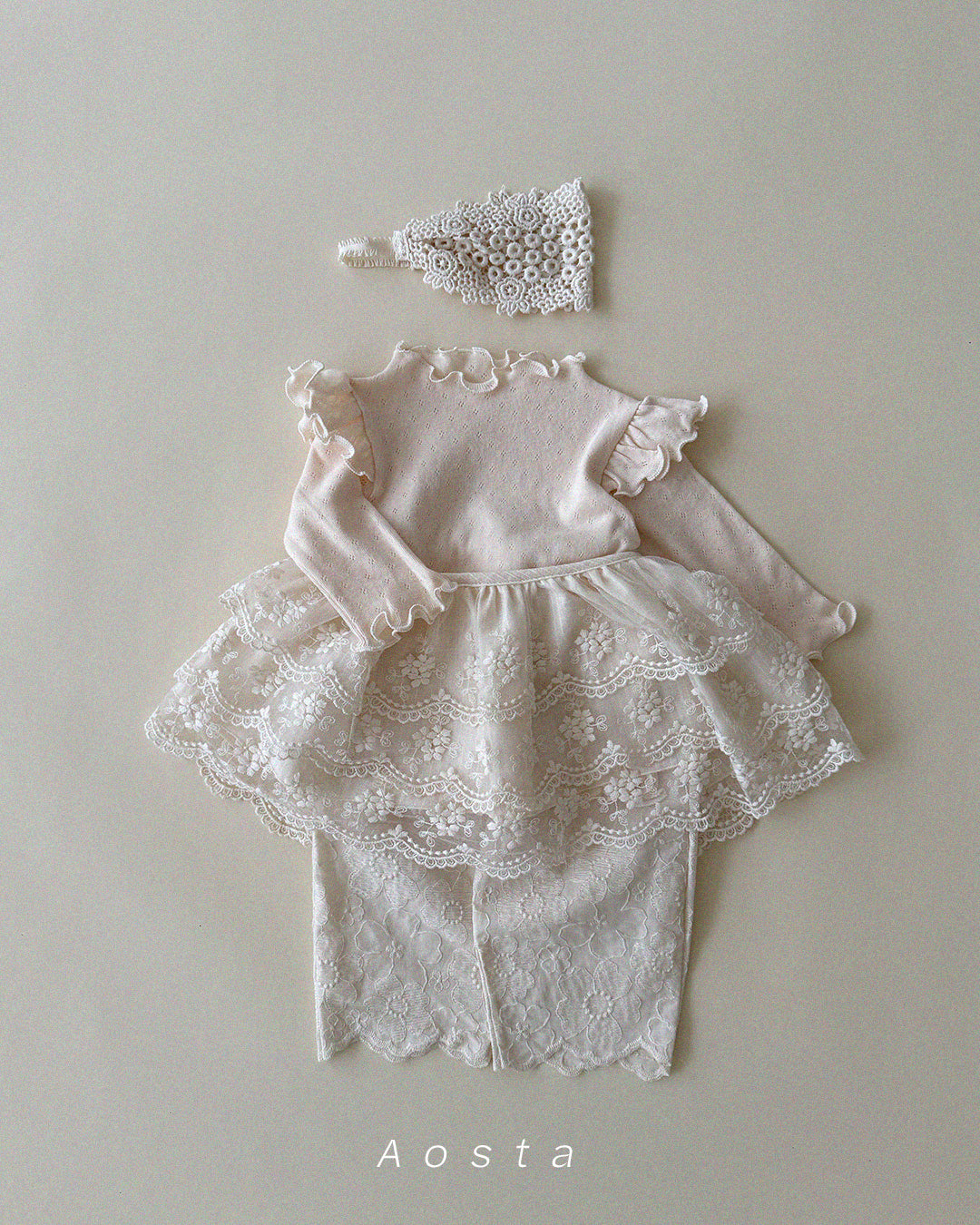 韓國童裝 26春 | AO26111 Lace Mu Skirt