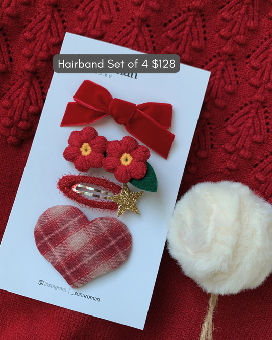 獨家限量預購/ 聖誕頭飾 Christmas Hairpin Set of 4