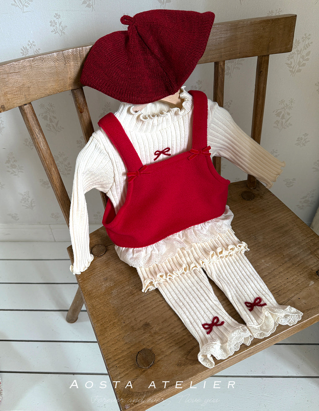 韓國童裝 25秋冬 | AO25443 Winter Ribbon Vest