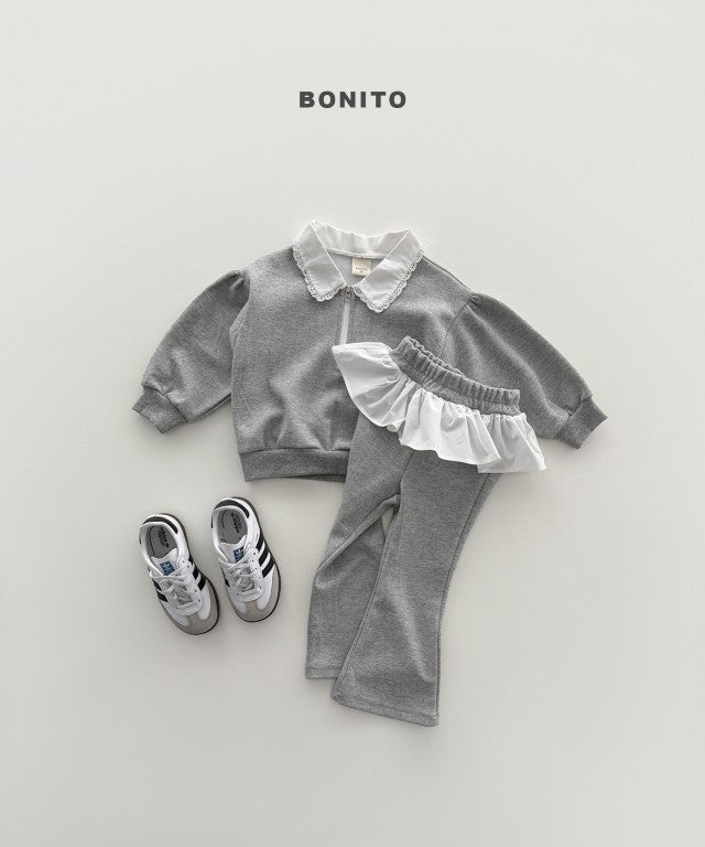 韓國童裝 26秋| BT61 Shirring Collar Zip-up Set 套裝 (80-140)