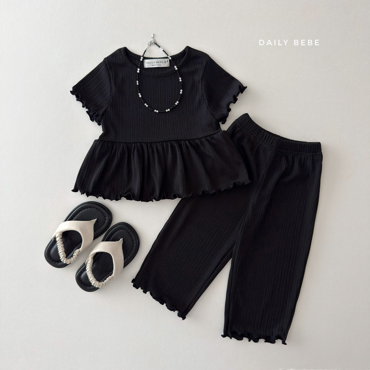 韓國童裝 26夏| DD09 Frill Pleats Set (75-140cm)