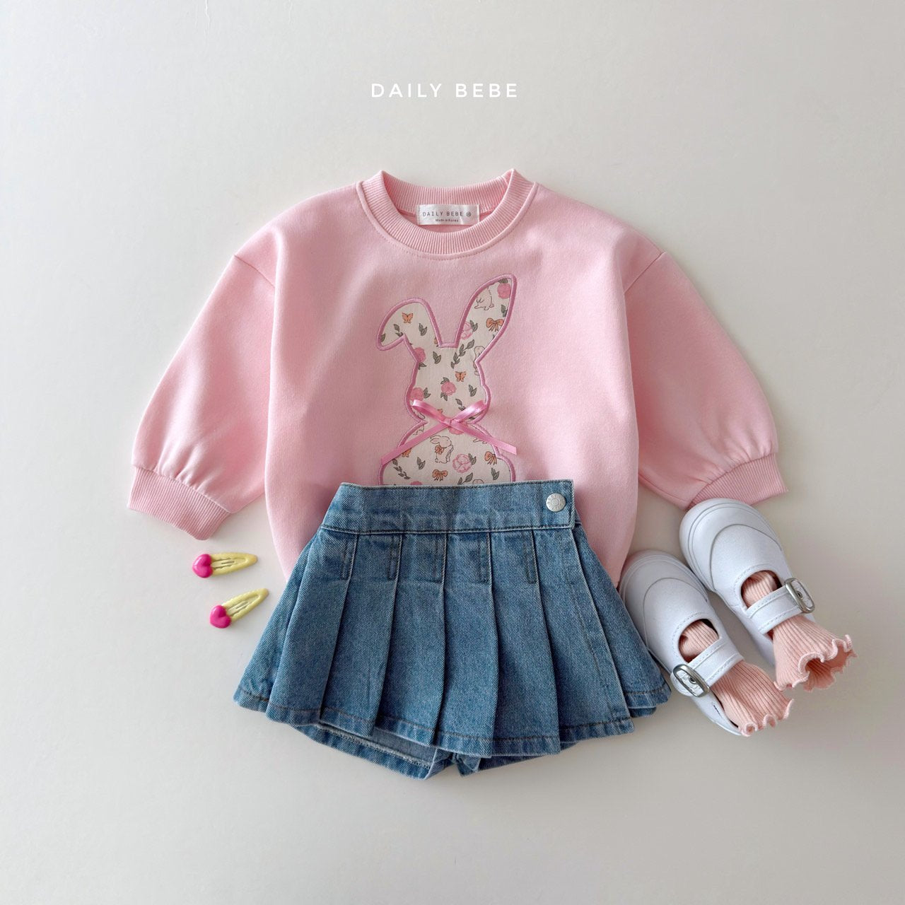 韓國童裝 26春 | DD17 花兔熊衛衣 (75~140cm)