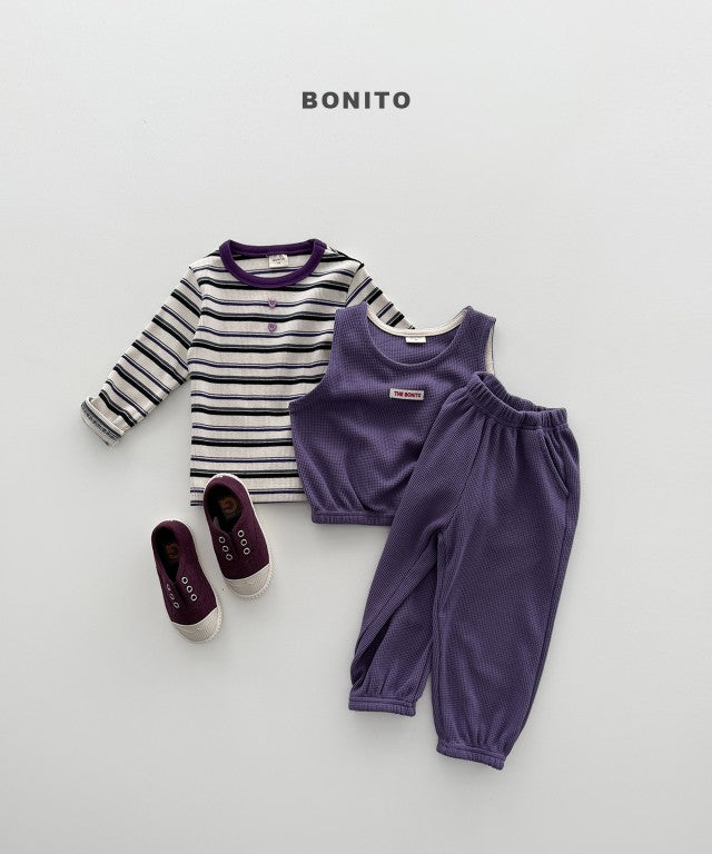韓國童裝 26秋| BT59 Mini Waffle Vest Pants Set 套裝 (80-140)