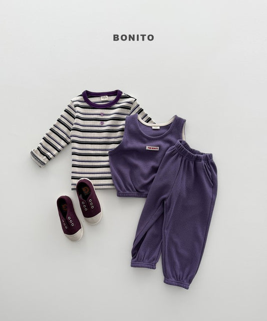 韓國童裝 26秋| BT59 Mini Waffle Vest Pants Set 套裝 (80-140)