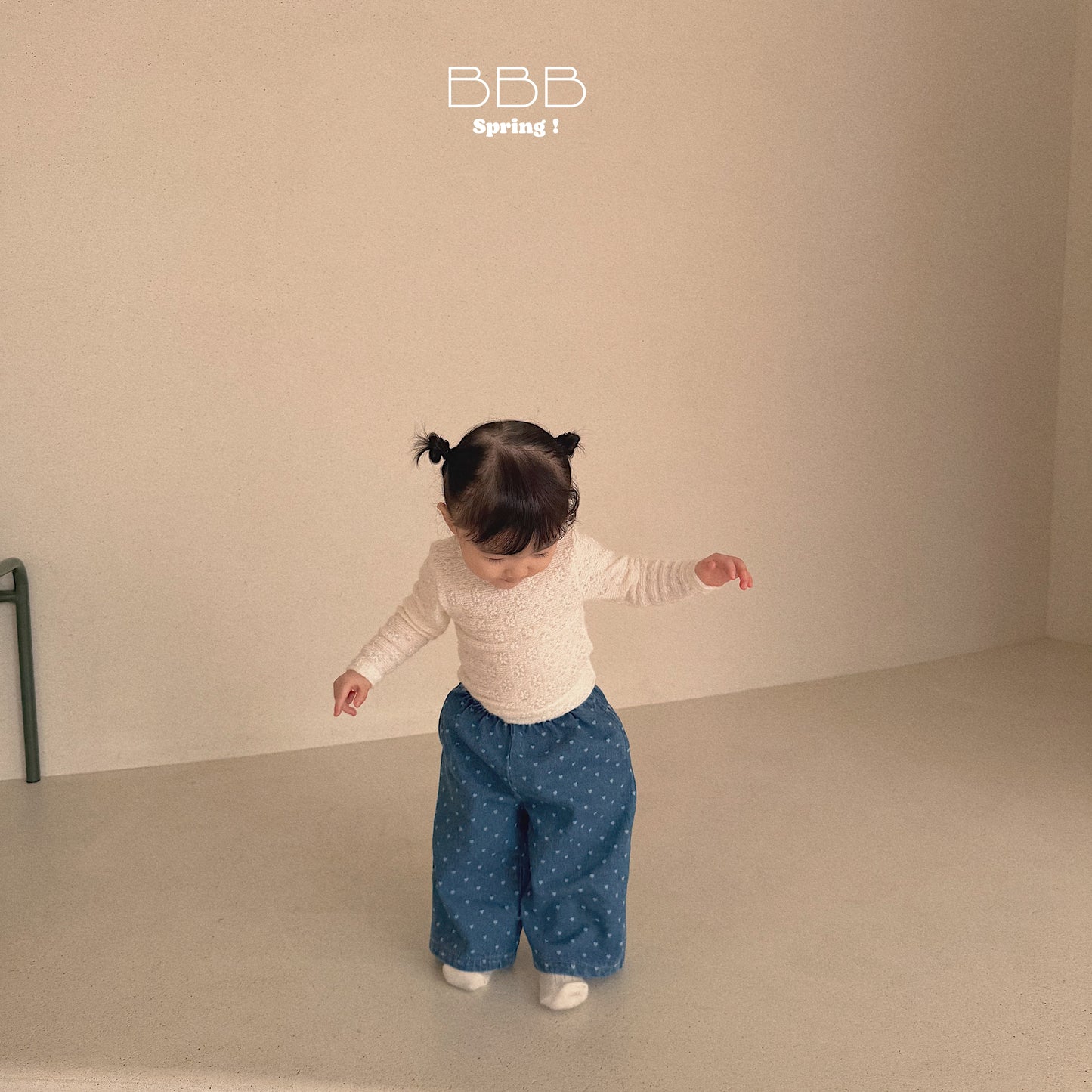 韓國童裝 26春 | BB41 Bebe Dot Dot Denim Pants (70-110cm)