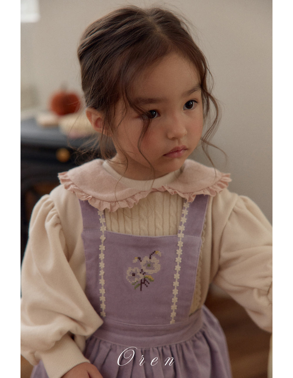 韓國童裝 25秋冬 | OR25416 Riley embroidered skirt