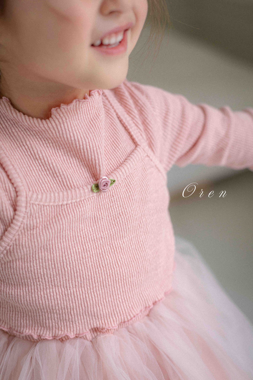 韓國童裝 26春 | OR26 Seriel Ribbed Tutu Dress