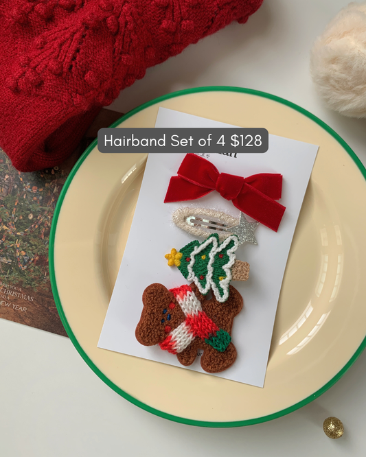 獨家限量預購/ 聖誕頭飾 Christmas Hairpin Set of 4 (B)