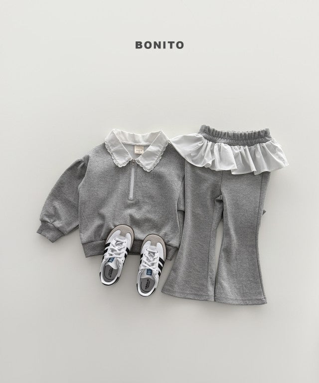 韓國童裝 26秋| BT61 Shirring Collar Zip-up Set 套裝 (80-140)