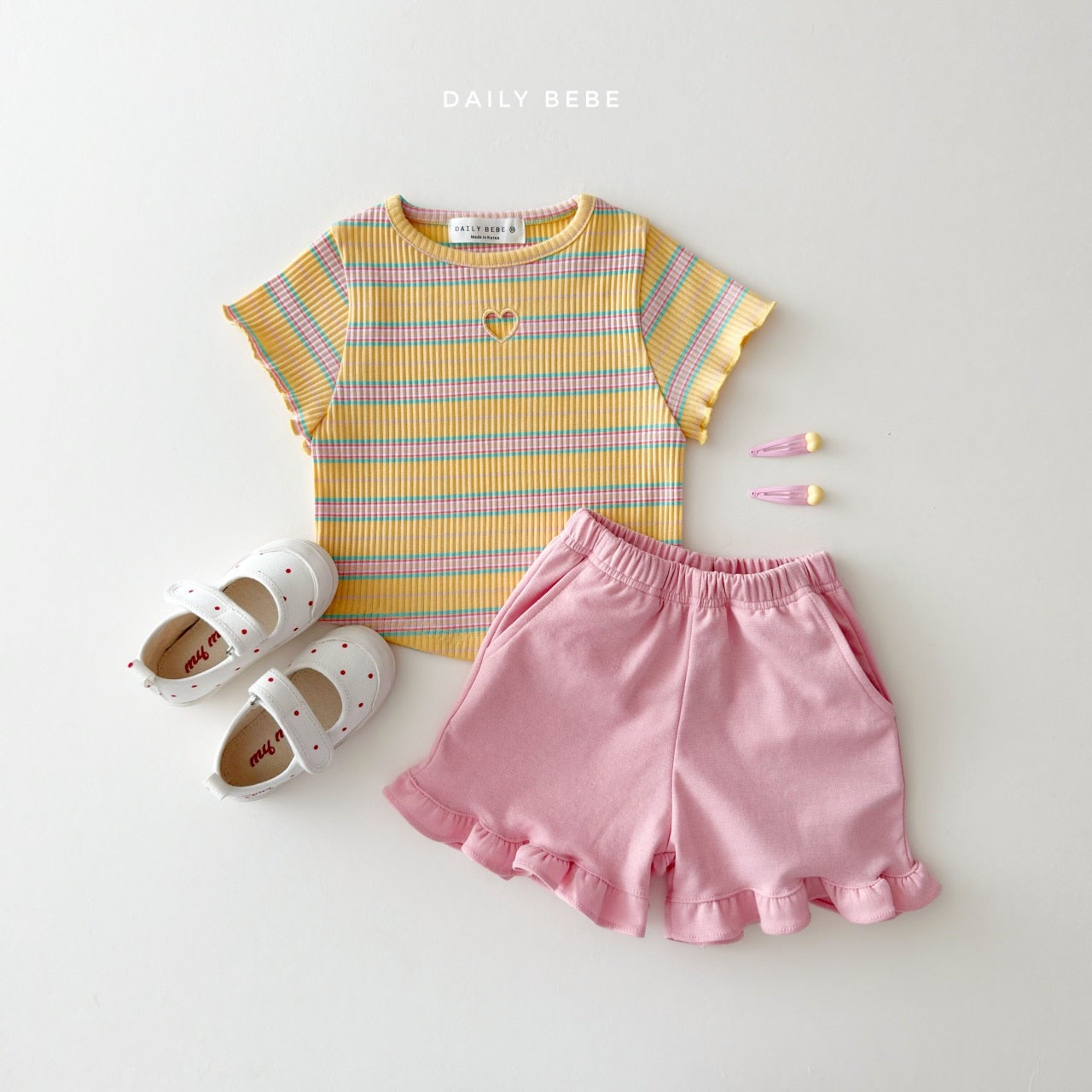 韓國童裝 26夏| DD21 Heart Punching Tee (75-140cm)