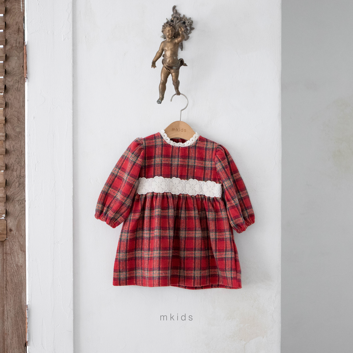 韓國童裝 25秋冬 | MD25440 Merry Check Kids OPS