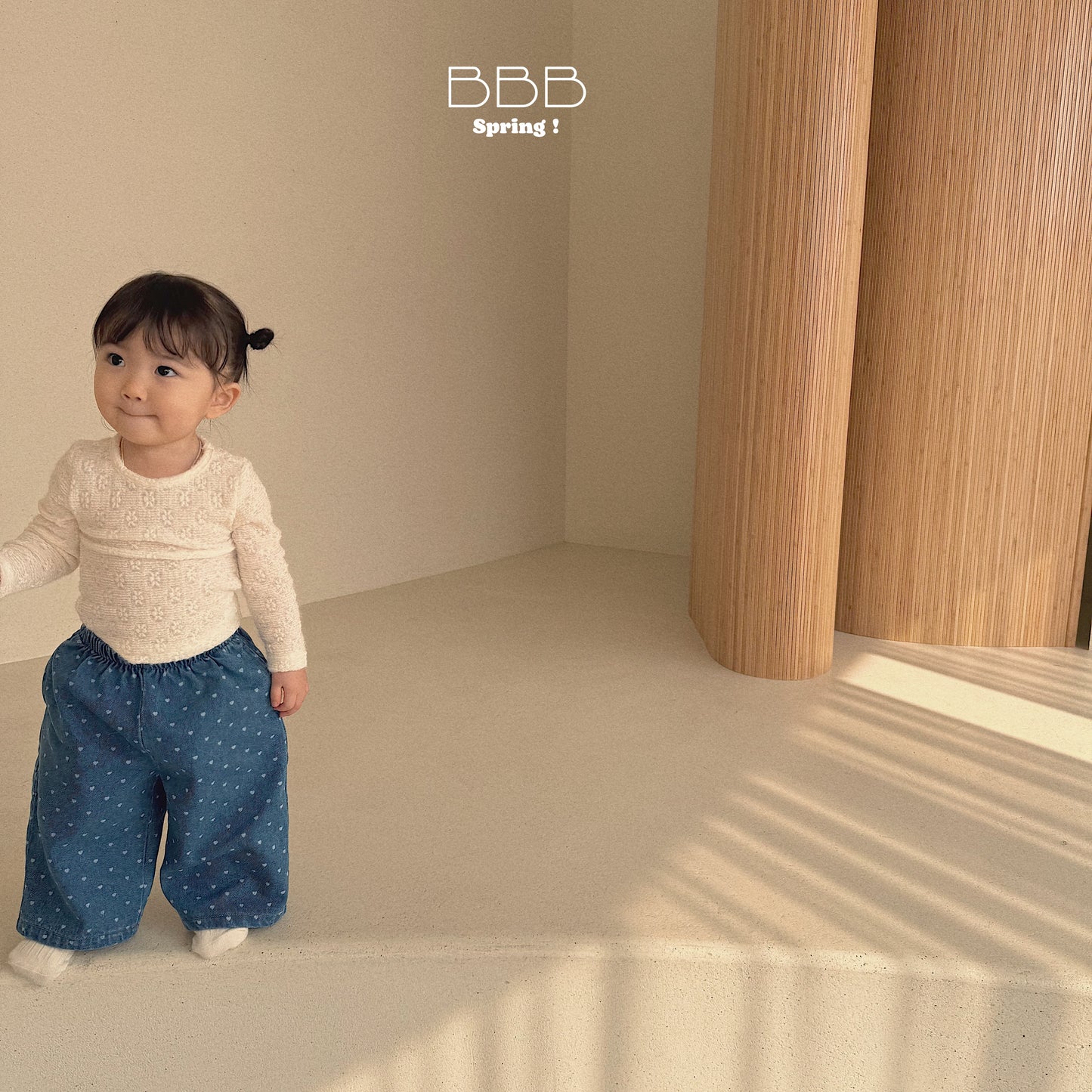 韓國童裝 26春 | BB41 Bebe Dot Dot Denim Pants (70-110cm)