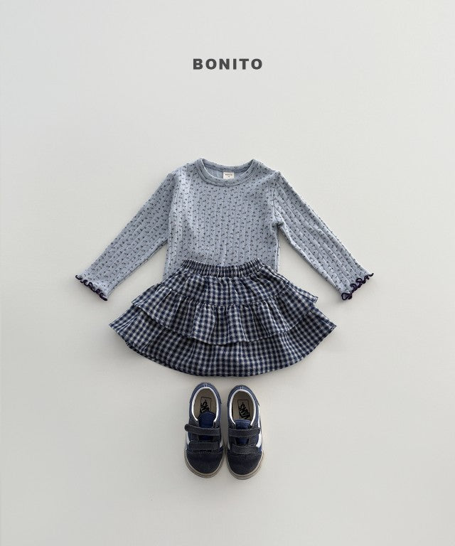 韓國童裝 26秋| BT62 Check Tiered Skirt 短裙 (80-140)