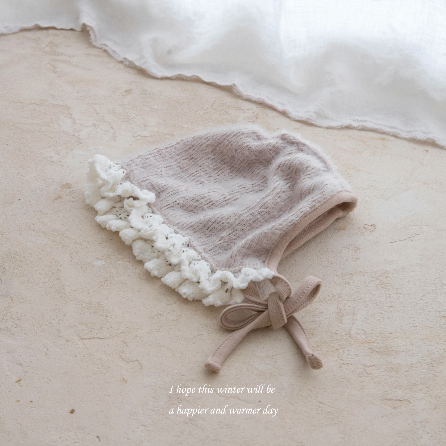 韓國童裝 25秋冬 | MD25434 Lace Bonnet (3-24m)