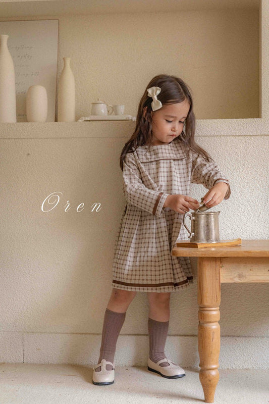 韓國童裝 25秋 | OR25313 Brunette mini check Collection - OPS (Dress)