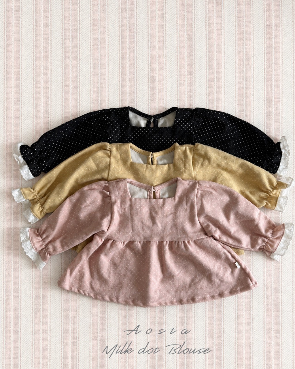 韓國童裝 26秋| AO30 Milk Dot Blouse 襯衫 (70-110)