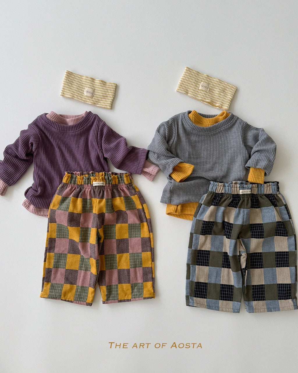 韓國童裝 26秋| AO65 Patchwork Pants 褲子 (70-110)