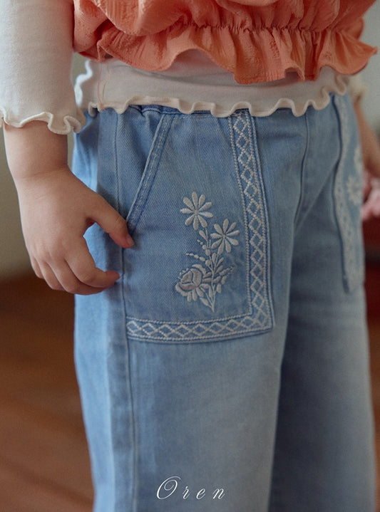 韓國童裝 26春 |  OR44 Amelie Floral Jeans (85~120cm)