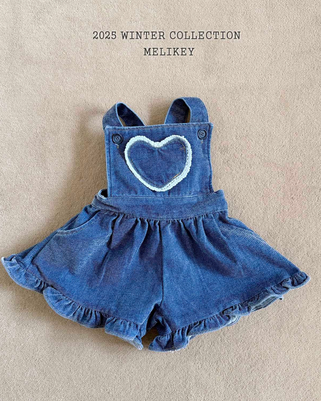韓國童裝 25秋冬 | ME25439 Heart Overalls