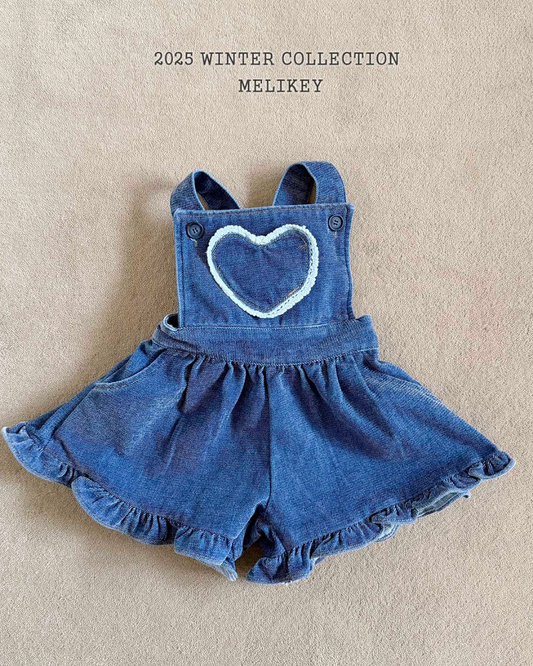 韓國童裝 25秋冬 | ME25439 Heart Overalls