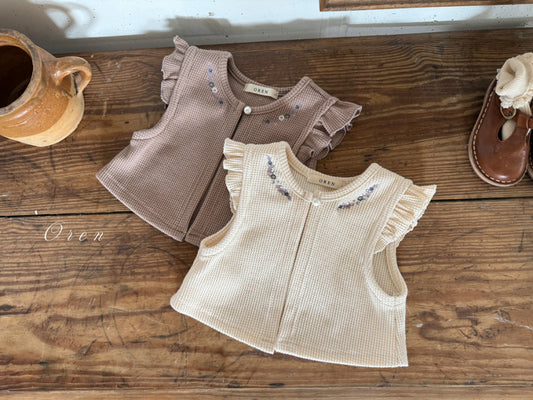 韓國童裝 26春 |  OR73 Emma Embroidered Vest (85~120cm)