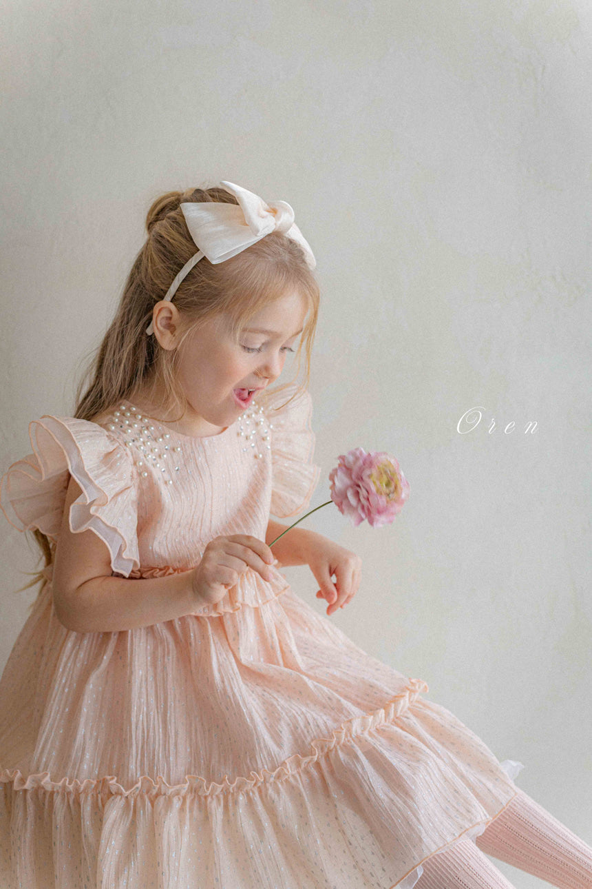【現貨】韓國童裝 OREN Roel Pearl Dress 1歲生日之選