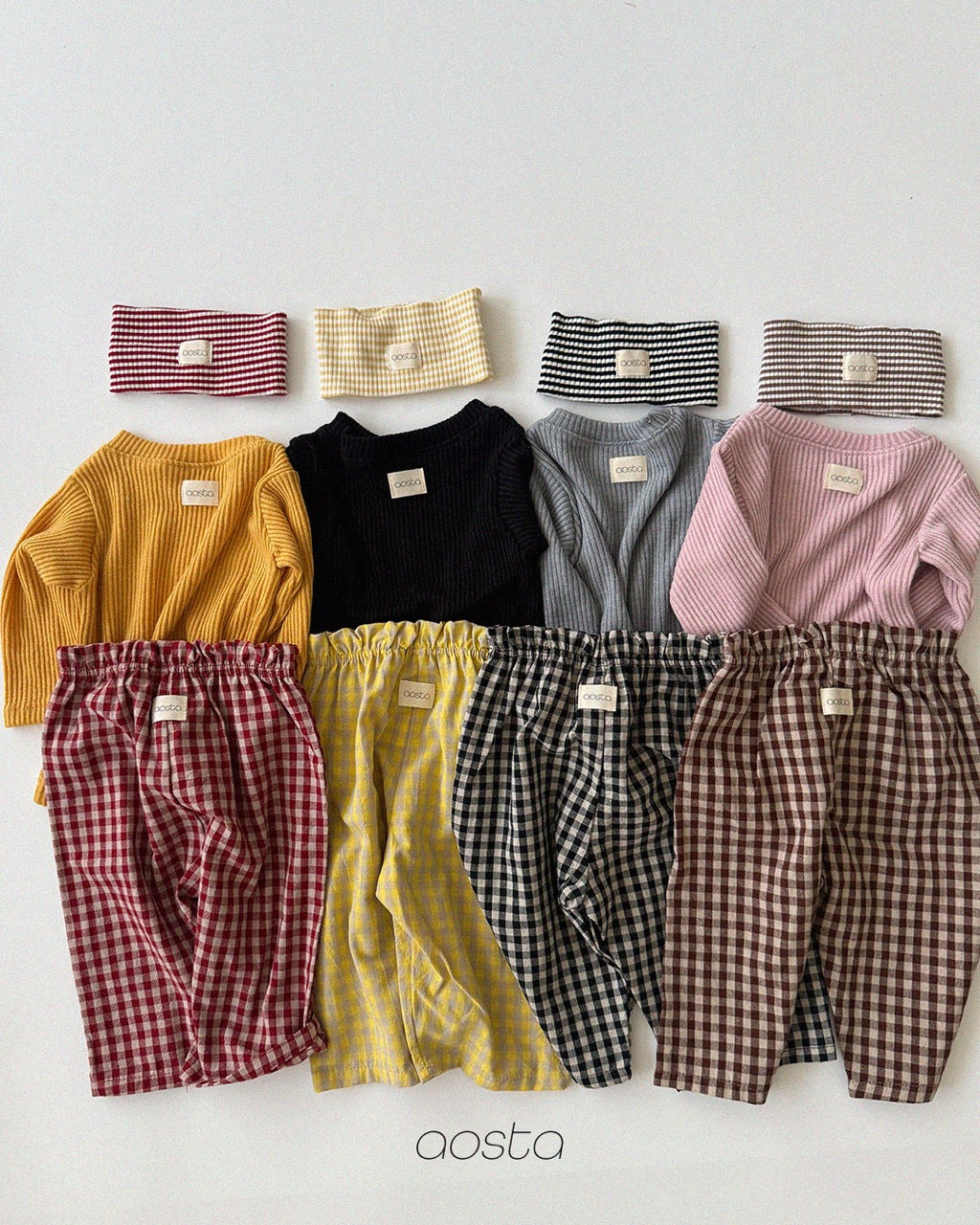 韓國童裝 26秋| AO54 Caramel Check Pants 褲子 (70-110)