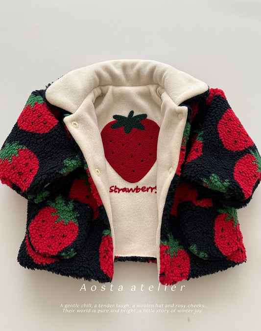 韓國童裝 25秋冬 | AO25420 Strawberry 2-way Jacket