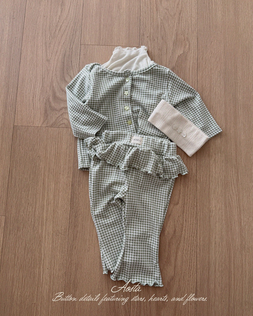 韓國童裝 26秋| AO63 Kiki Frill Pants 褲子 (70-110)